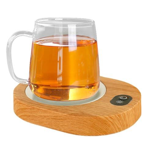 Calentador de bebidas de ABS - Calentador de bebidas compacto 14 x 11 x 2 cm para café, té y cacao, mantiene las bebidas calientes, posavasos calefactor para oficina, hogar y regalo