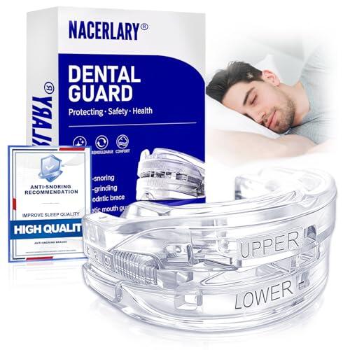 Férula Antirronquidos, Dispositivo Anti-Ronquidos con Orificio de Ventilación, Protector Bucal Ajustable y Reutilizable, Reduce Ronquidos y Bruxismo, Adecuado para Hombres y Mujeres