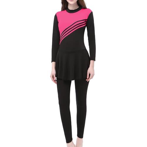 Tankini Mujeres Tallas Grandes Musulmanes Swimwear Islámico Semi Largo Modesto Traje de Baño para Conjunto Burkini 3 Piezas para Musulmanas