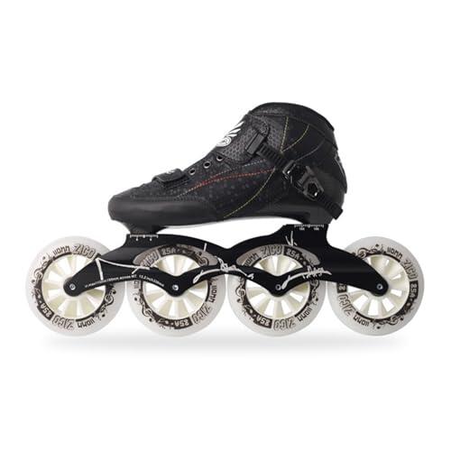 Patines En Línea De Velocidad, Patines Profesionales De Carbono Para Exterior Unisex, Con Ruedas De 110 Mm, Patines Para Hombre, Mujer Y Adultos, Para Parque Carretera Calle Y Slalom(39,4-Wheel Black)