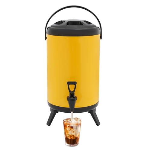 SanBouSi Dispensador de bebidas aislado de 8 litros con grifo, jarra térmica, jarra térmica, jarra térmica, dispensador de café gastro, dispensador de café de acero inoxidable para bebidas calientes y