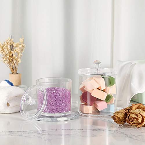 ZAICOLER Caja de Almacenamiento de Acrílico Transparente de 3 Piezas, Baño Multiusos con 3 Tapas para Hisopos de Algodón, Bolas, Almohadillas de Maquillaje y Accesorios, Diseño de Plástico (Blanco,
