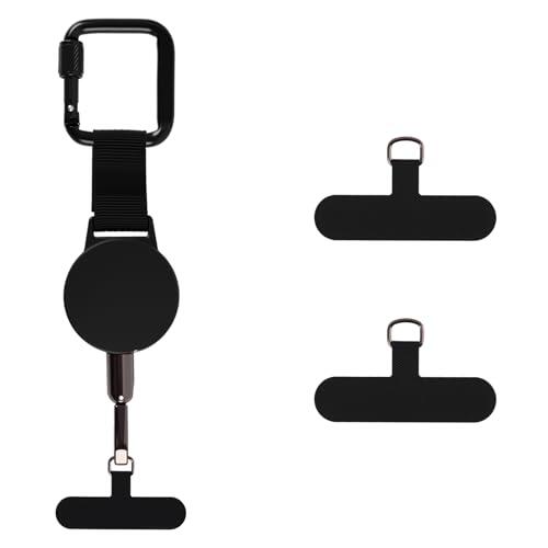 Maggasacca 1 PC/2 PCS Correa de seguridad retráctil para teléfono móvil, antirrobo, con cuerda de acero, soporte de metal giratorio de 360 ° y mosquetón, para actividades al aire libre (1 PC)