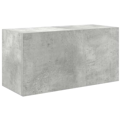 GeenYuu Armario de pared para baño, color gris hormigón, de madera, 60 x 25 x 30 cm, con espacio de almacenamiento y muelle de gas, puerta para baño e invitados, ahorra espacio, robusto, diseño