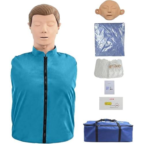RCP-Simulador Cuerpo Medio Maniquíes De Reanimación Maniquí De Entrenamiento De RCP Para Adultos Para Capacitación Práctica Con Mascarilla Reemplazable A