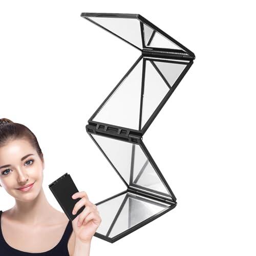 4 Way Mirrors for Hair Cutting - Portable Trifold | Adjustable Barber Mirror for Self Haircutting, 4-Way Hair Styling & Makeup Mirŕoŕ for Men Women, Compact Folding Mirror for Braiding at Home Travel
