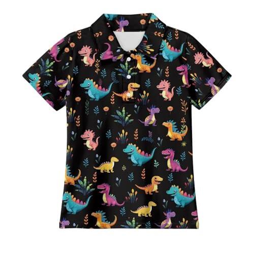 Generisch Camisa hawaiana para niños, manga corta, estampado de playa, holgada, uso diario, cómoda, para la playa, para el tiempo libre, camiseta deportiva, camiseta para niños, camiseta superior