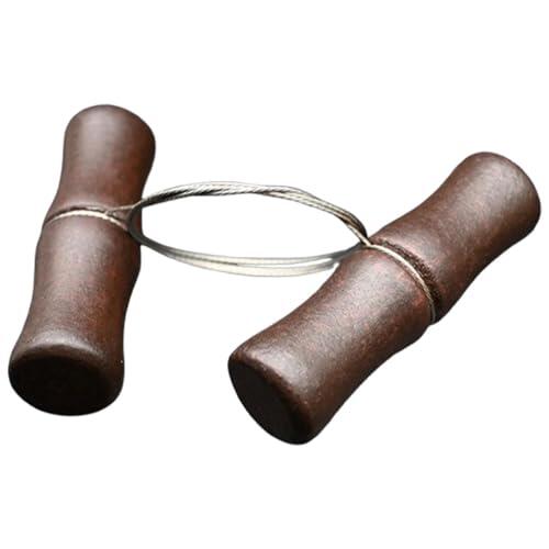 Cortador de alambre de cerámica – Herramienta de corte de arcilla de acero inoxidable, mango de madera, alambre de escultura de cerámica, accesorio de estudio de cerámica multifunción | Solución de