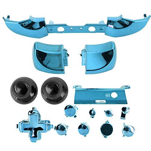 AMONIDA Kit de Modificación de Botones de Galvanoplastia de para el Controlador Delgado de One, Diseño Exquisito, Experiencia Personalizada, material: ABS, Rojo/azul, 4 Botones ABXY, Escena (BLUE)