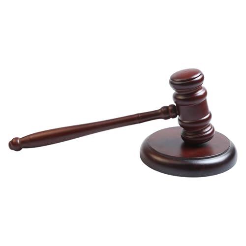 de Juez - 24,9 Centímetros Accesorios Para Juez Fabricados En Madera Ergonómicos,Mazo Para Despacho De Abogados Con Sonido,para Reuniones de Tribunal Juicios Simulados Abogados Casas de Subastas