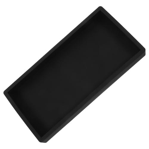 Zerodeko Bandeja de Silicona Negra para Baño y Tocador, Organizador Decorativo para Cosméticos y Anillos, Adecuado para Encimera y Mesa de Noche
