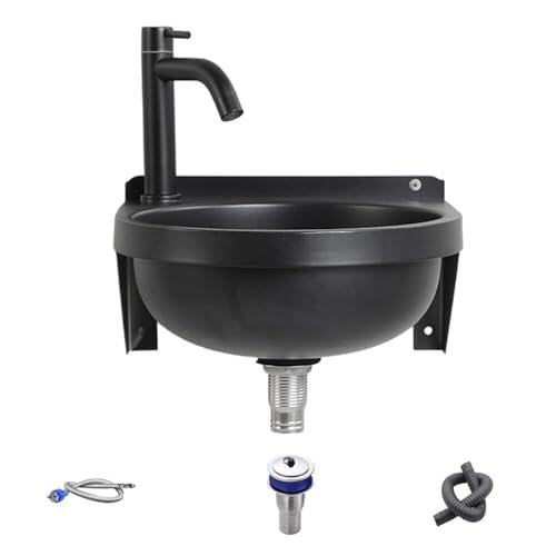 Lavabo De Baño Pequeño – Lavabo Semicircular | De Ducha Para El Hogar Tocador Baño Lavandería Cocina Café Restaurante Hotel Montado En La Pared Recipiente Para Ahorrar Espacio Tazón Compacto La