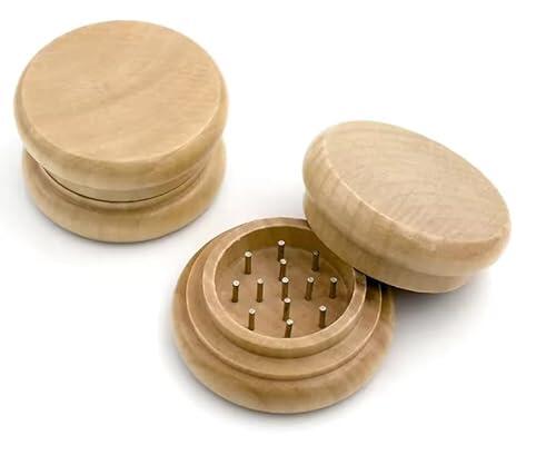 Molinillo de Madera para Hierbas y Especias, con Dientes Metálicos, Biodegradable, 54mm Bio