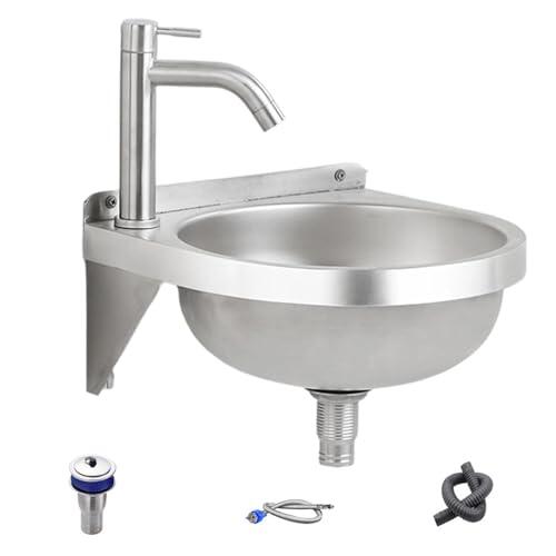 Genérico Lavabo - Acero Inoxidable 32x32x15cm | de tocador de baño | Gabinete De Fregadero De Piso con Puertas De Cierre Suave - Cerámica, para Lavandería De Baño De Tocador