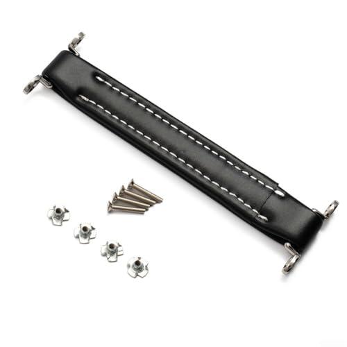 Mango de amplificador de guitarra de cuero de estilo vintage con tornillos de montaje, agarre de cuero sintético retro de repuesto para gabinete de altavoz, barra de elevación de equipo musical con