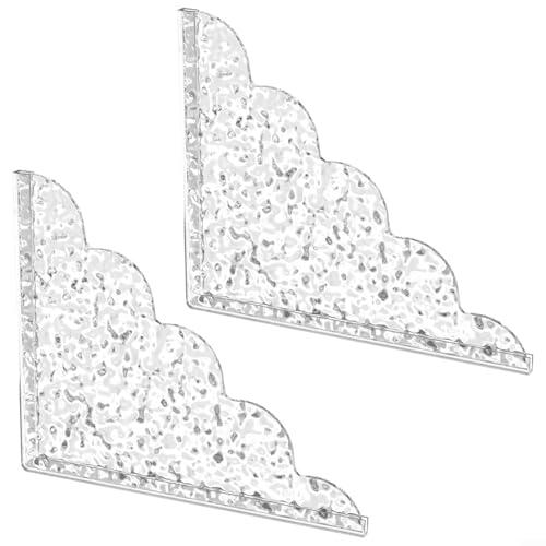 BlesConi 2 piezas de ducha transparente para protección contra salpicaduras, barrera acrílica impermeable con base de silicona para esquina de bañera, fácil de instalar, transparente (rizos)