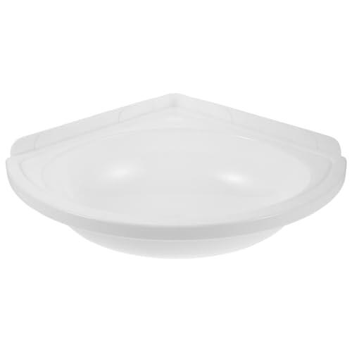 Cabilock Lavabo Pequeño de Esquina de Plástico Blanco Diseño Triangular para Instalación Rápida en Apartamentos y Mini Balcones