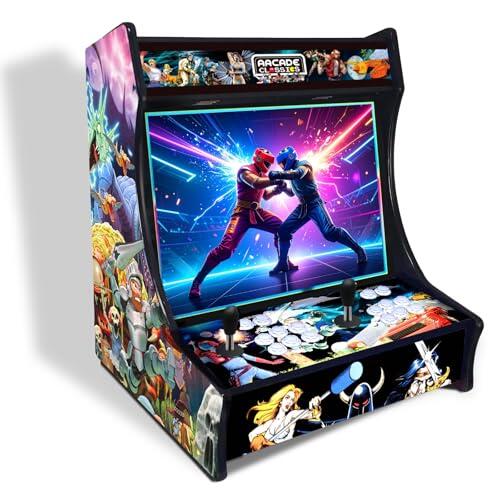 Máquina Arcade Retro 22" con Pantalla HD | 2 Jugadores | 6 Botones por Jugador | Modo Free Play o Monedero | Altavoz Integrado | Marquesina LED | Mueble Arcade Hecho a Mano