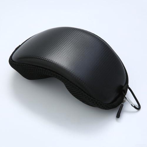 Funda para gafas de esquí con construcción de poliuretano resistente para esquí, snowboard, motocicleta, ciclismo, transporte de gafas y almacenamiento sobre la marcha (negro)