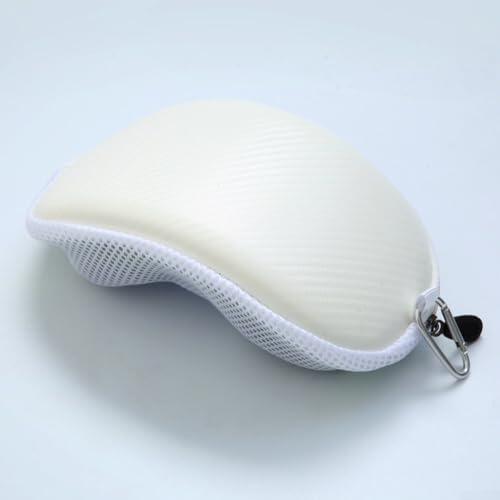Funda para gafas de esquí con construcción de poliuretano resistente para esquí, snowboard, motocicleta, ciclismo, transporte de gafas y almacenamiento sobre la marcha (blanco)