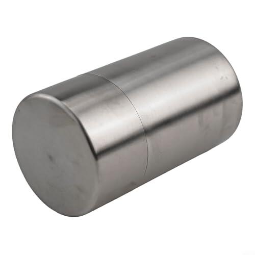 Recipiente de té de acero inoxidable con doble tapa | Tarro de almacenamiento hermético para café suelto para hojas de té y dulces | Elegante recipiente de cocina de metal | Plata | 650 ml