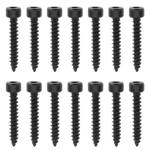 YINETTECH 30pcs Paquete Tornillos m4x25 mm de Hexágono Interior Autorroscantes para Altavoces Compatible con Monacor MZF-8616 Negros