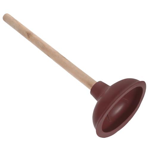 MAGICLULU Plunger Desatascador para Inodoro Mango de Madera de 14 Pulgadas y Copa de Goma Resistente para Baño y Hogar Excelente Rendimiento y Uso Portátil