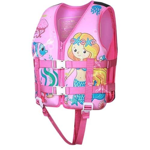 Generisch Chaleco salvavidas para niña, traje de baño para niños pequeños, playa, piscina, actividades acuáticas, al aire libre, cómodo traje de baño para 2 a 13 años, Rosa., 10-12 años