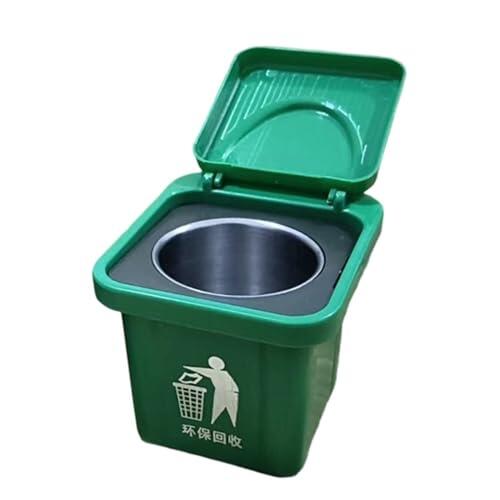 Pequeño Bote De Basura: Mini Contenedor De Escritorio Con Tapa, Contenedor De Cenicero, Accesorio De Decoración Divertido | Organizador De Residuos Compacto Para El Hogar, Apartamento, Dormitorio, Sal