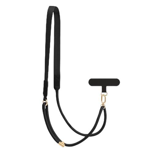 Correa antirrobo para teléfono: cordón de alta densidad de 51 pulgadas, cordón cruzado para el cuello de longitud ajustable, correa móvil con almohadilla de seguridad | Viaje resistente antic