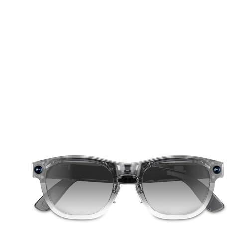 PRIXTON Gafas Inteligentes Iris con Cámara Full HD 1080p, Wi-Fi 6 y Bluetooth, Asistente IA (ChatGPT), Traducción en Tiempo Real, Control por Voz Offline, 16 GB, IP54 (Negro Transparente)