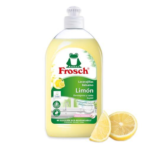 Frosch - Lavavajillas a Mano Líquido Bálsamo Limón, Desengrasa y Protege la Piel, Dermatológicamente Testado con PH neutro, Limpieza e higiene eficaz - 500ml