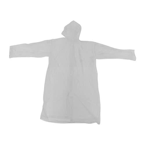 SYUULCOI Chubasquero portátil, Ropa Impermeable Universal con Capucha y Mangas, Ropa Impermeable Reutilizable para Adultos Unisex (Blanca)