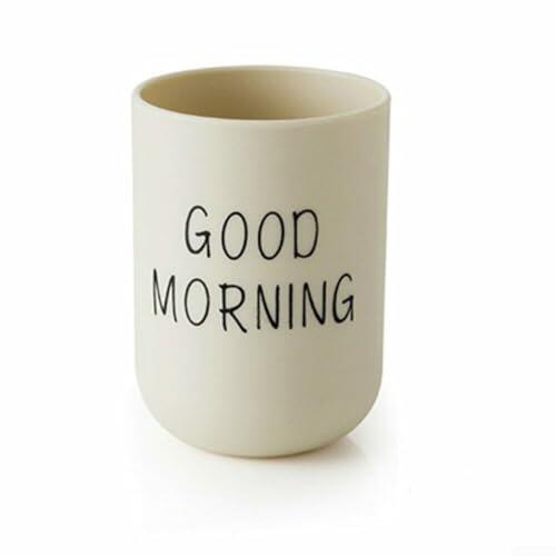 Taza de lavado material de los PP para el cuarto de baño y el uso en movimiento, capacidad 400ml con la característica del tenedor del cepillo de dientes (caqui)