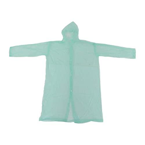 SYUULCOI Chubasquero portátil, Ropa Impermeable Universal con Capucha y Mangas, Ropa Impermeable Reutilizable para Adultos Unisex (Verde)
