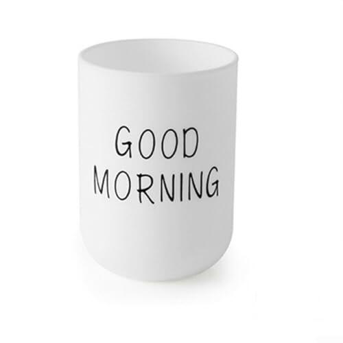 Taza de lavado material de los PP para el cuarto de baño y el uso en movimiento, capacidad de 400ml con la característica del tenedor del cepillo de dientes (blanco)
