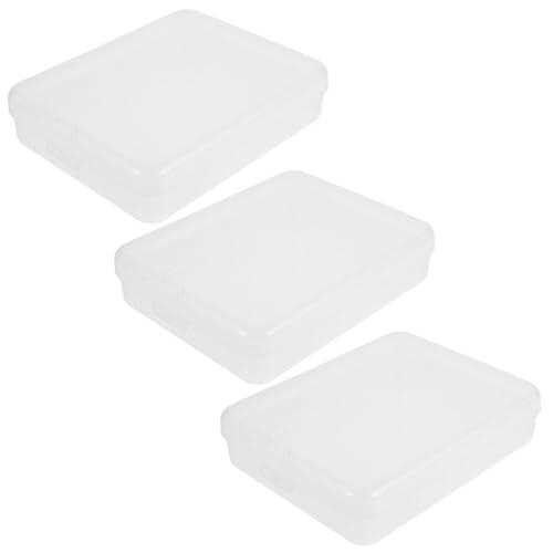 DOITOOL 3 Piezas Estuche de Almacenamiento de Plástico Transparente para Viaje con Tapa Reutilizable y Visibilidad Clara, Organizador Portátil para Algodón y Bastoncillos en Varios