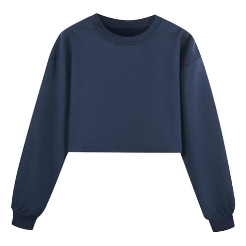 Jersey deportivo de manga larga para usar como parte superior cómoda para niñas activas, marine, 7 años