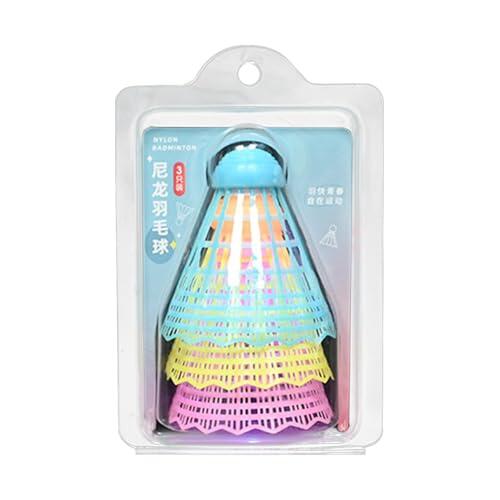 Bádminton Luminoso 3 Piezas Fosforescentes | Juegos De Bádminton Para Jardines - Volante De Nylon, Equipo Deportivo Para Adultos, Principiantes, Entrenamiento, Juego De Entrenamiento En Jard