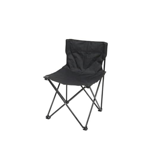 HomeSitive Sillas Plegables Camping, Silla de Exterior con Marco de Acero Resistente, 70x45x45cm, Silla Ligera con Bolsa de Transporte para Camping, Pesca, Playa, Jardín y Picnic,Negro
