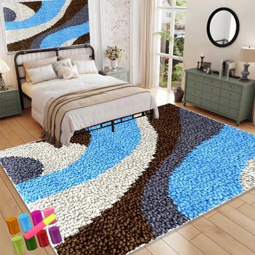 Kit de Alfombra de Gancho Alfombra Latch Hook Kits Pestillo Alfombra Hacer Tapices Tapiz Kits Kits de Alfombras con Gancho de Pestillo Kit de Punto de Cruz Fabricación para Adultos 38 x 52 cm