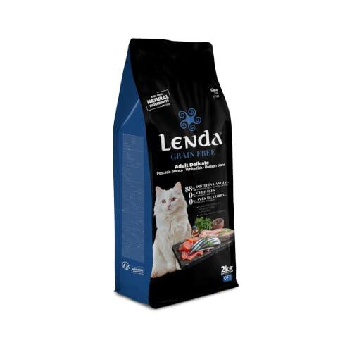 Lenda Grain Free Pescado 2kg - Pienso Hipoalergenico de Solo Pescado para Gatos Sin Cereales - Comida para Gato Sin Cereales Sin Ave con Probioticos y Omega 3 para Piel y Digestion - No Grain