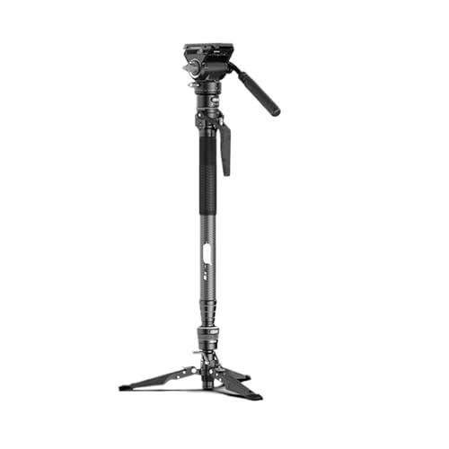 Monopié de Fibra de Carbono de elevación con un Clic de 4 Secciones con Bloqueo de pie de liberación rápida for trípode de Viaje for cámara DSLR,Easy to Carry(MT 15)