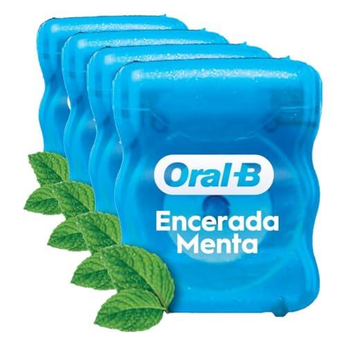 Oral-B Satin Tape Hilo Dental Encerado Para Espacios Estrechos, Seda Dental Con Sabor a Menta, Limpia Entre Los Dientes y Reduce La Placa, Cinta Dental Con Cera, Rollo De 50m (Paquete de 4)