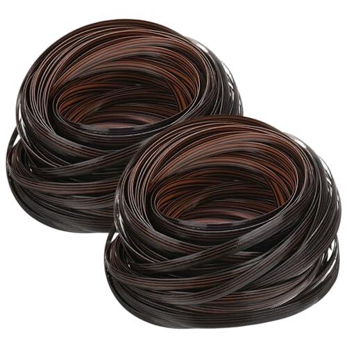 Kit de reparación de mimbre, kit de reparación de mimbre de 2 paquetes, reemplazo de ratán de PE para muebles de jardín, sillas, sofás y cestas - Marrón oscuro, doble cara, cuatro líneas, plástico