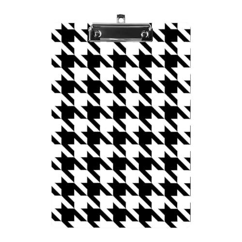 Portapapeles acrílico negro A4, tabla de escritura ligera y duradera, portapapeles decorativos con clip de metal, portapapeles de documentos de montaje en pared para oficina, enfermeras y profesores