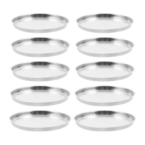 KJHBV 10 Unidades Plato de Aluminio para Pesaje Bordes Redondeados, Accesorio para Analizadores de Humedad en Laboratorio Químico, Color Plata