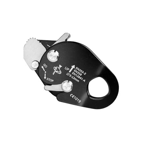 Seguridad con cuerdas – rescate en montaña | Abrazadera de cuerda de aluminio - dispositivo anticaídas que se puede abrir para escalada, protección contra caídas, cuidado de árboles, trabajos en altur