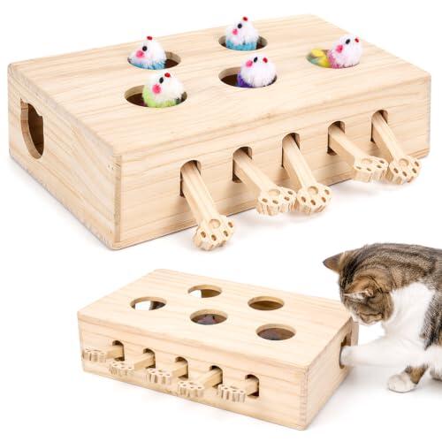 Estimulación felina: Guía sobre el juguete interactivo de madera Hbzunt