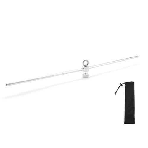 Soporte de trípode de camping, colgador de cocina plegable, trípode de aleación de aluminio de acero inoxidable con barra transversal, soporte portátil para barbacoa para ollas, sartenes, fogatas al